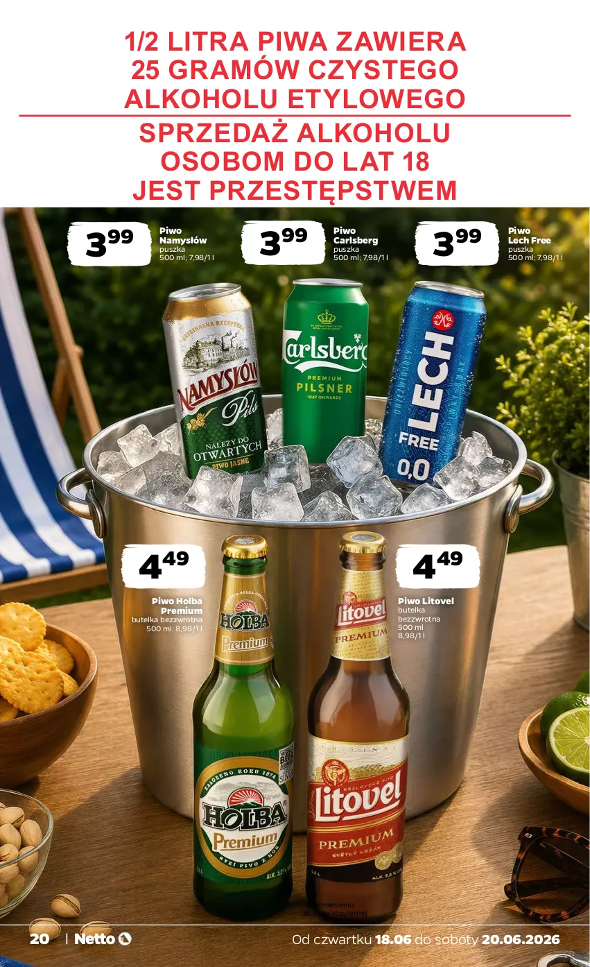 Gazetka promocyjna Netto - Od Czwartku - ważna 18.06 do 20.06.2026 - strona 20 - produkty: Carlsberg, Gra, Namysłów, Piwa, Piwo