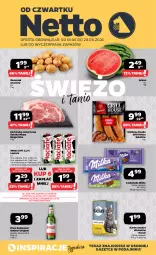 Gazetka promocyjna Netto - Od Czwartku - Gazetka - ważna od 20.06 do 20.06.2026 - strona 1 - produkty: Piwa, Piwo, Sok, Ser, Gin, Gra, Sokołów, Karkówka wieprzowa, Karma mokra dla kotów, Tera, Czekolada, Arbuz, Grill, Kiełbasa, Milka, Mleko, Kiełbasa śląska