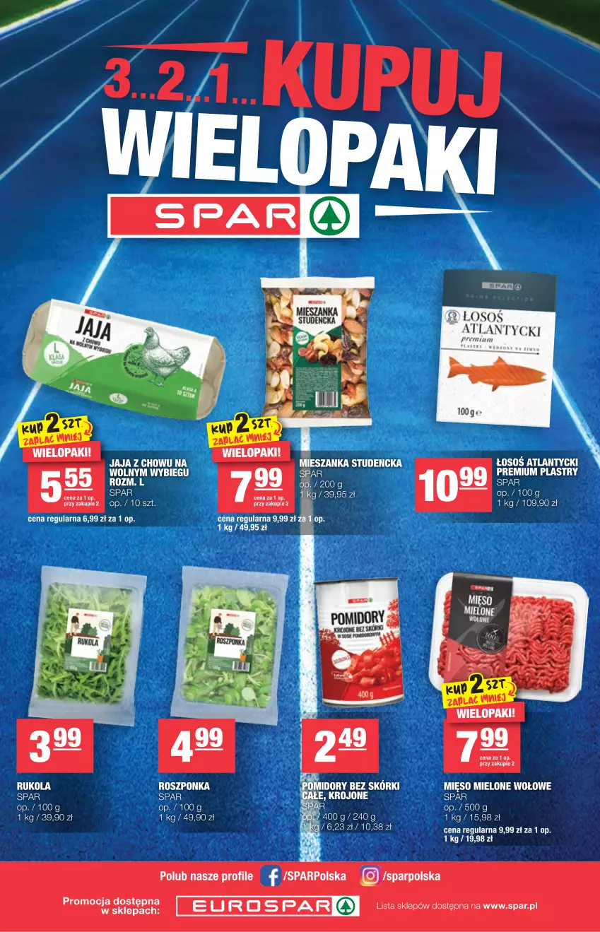 Gazetka promocyjna Spar - Eurospar - ważna 03.03 do 09.03.2021 - strona 8 - produkty: Jaja, Mięso, Mięso mielone, Mieszanka studencka, Roszponka, Rukola