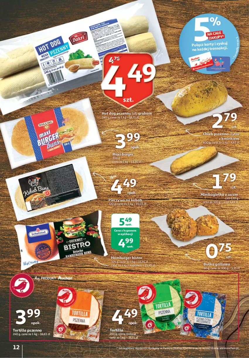 Gazetka promocyjna Auchan - 25 Urodziny #4 Hipermarkety - ważna 14.05 do 21.05.2021 - strona 12 - produkty: Bułka, Burger, Chleb, Gra, Grill, Hamburger, Hot dog, Kebab, Piec, Pieczywo