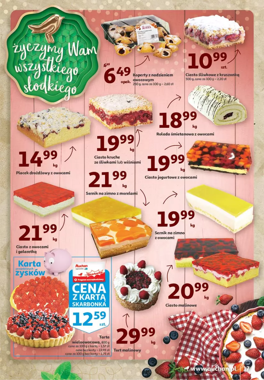 Gazetka promocyjna Auchan - 25 Urodziny #4 Hipermarkety - ważna 14.05 do 21.05.2021 - strona 17 - produkty: Ciasto jogurtowe, Gala, Jogurt, Morela, Rolada, Ser, Tarta