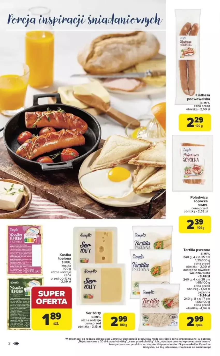 Gazetka promocyjna Carrefour - ważna 17.02 do 01.03.2025 - strona 4 - produkty: Kiełbasa, Kiełbasa podwawelska, Polędwica, Top, Wawel