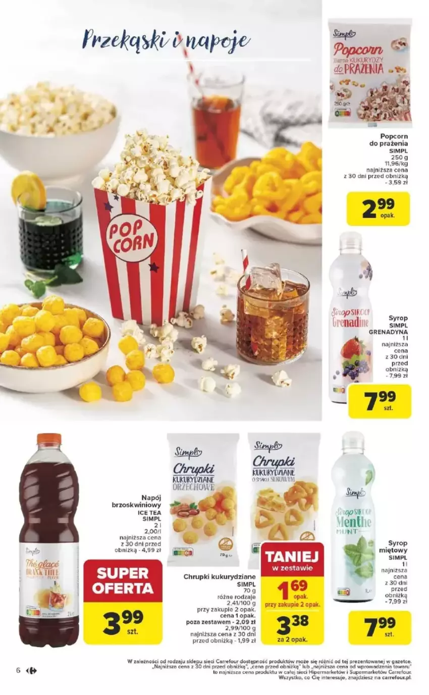 Gazetka promocyjna Carrefour - ważna 17.02 do 01.03.2025 - strona 8 - produkty: Chrupki, Ice tea, Koc, Napój, Popcorn, Syrop