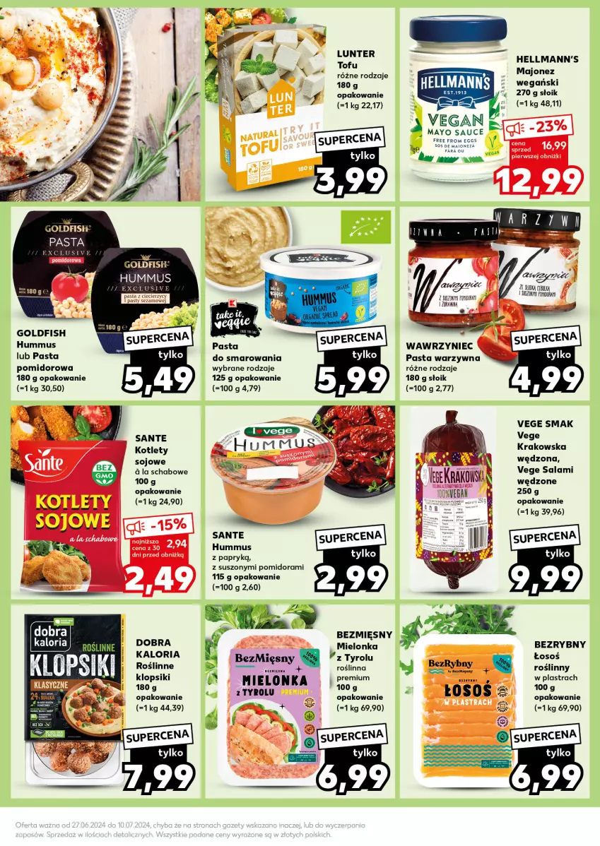 Gazetka promocyjna Kaufland - Kaufland - ważna 01.07 do 03.07.2024 - strona 17 - produkty: Fa, Hummus, Klopsiki, Kotlet, Mus, Pasta warzywna, Por, Salami, Sante, Sos, Tofu