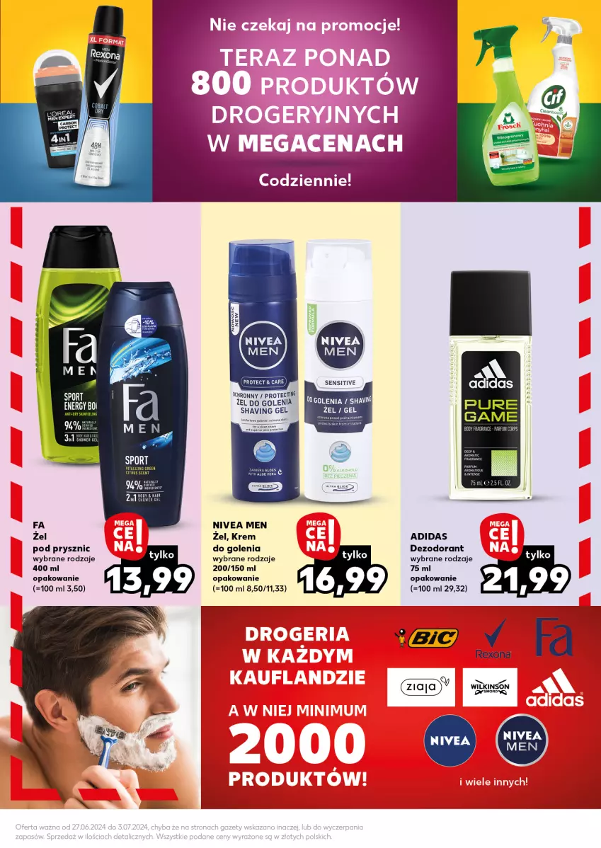 Gazetka promocyjna Kaufland - Kaufland - ważna 01.07 do 03.07.2024 - strona 21 - produkty: Adidas, Dezodorant, Fa, Koc, Nivea, Nivea Men, Pur, Rexona, Ziaja