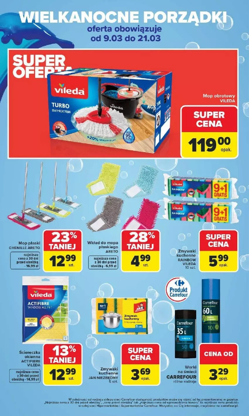 Gazetka promocyjna Carrefour - Gazetka Wielkanoc na błysk! - ważna 09.03 do 21.03.2026 - strona 8 - produkty: Jan Niezbędny, Mop, Vileda, Wkład do mopa