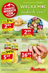 Gazetka promocyjna Auchan - WIELKA MOC Niskich Cen Moje - Gazetka - ważna od 09.04 do 09.04.2025 - strona 1 - produkty: Olej rzepakowy, Kiełbasa biała, Olej, Kiełbasa, LG