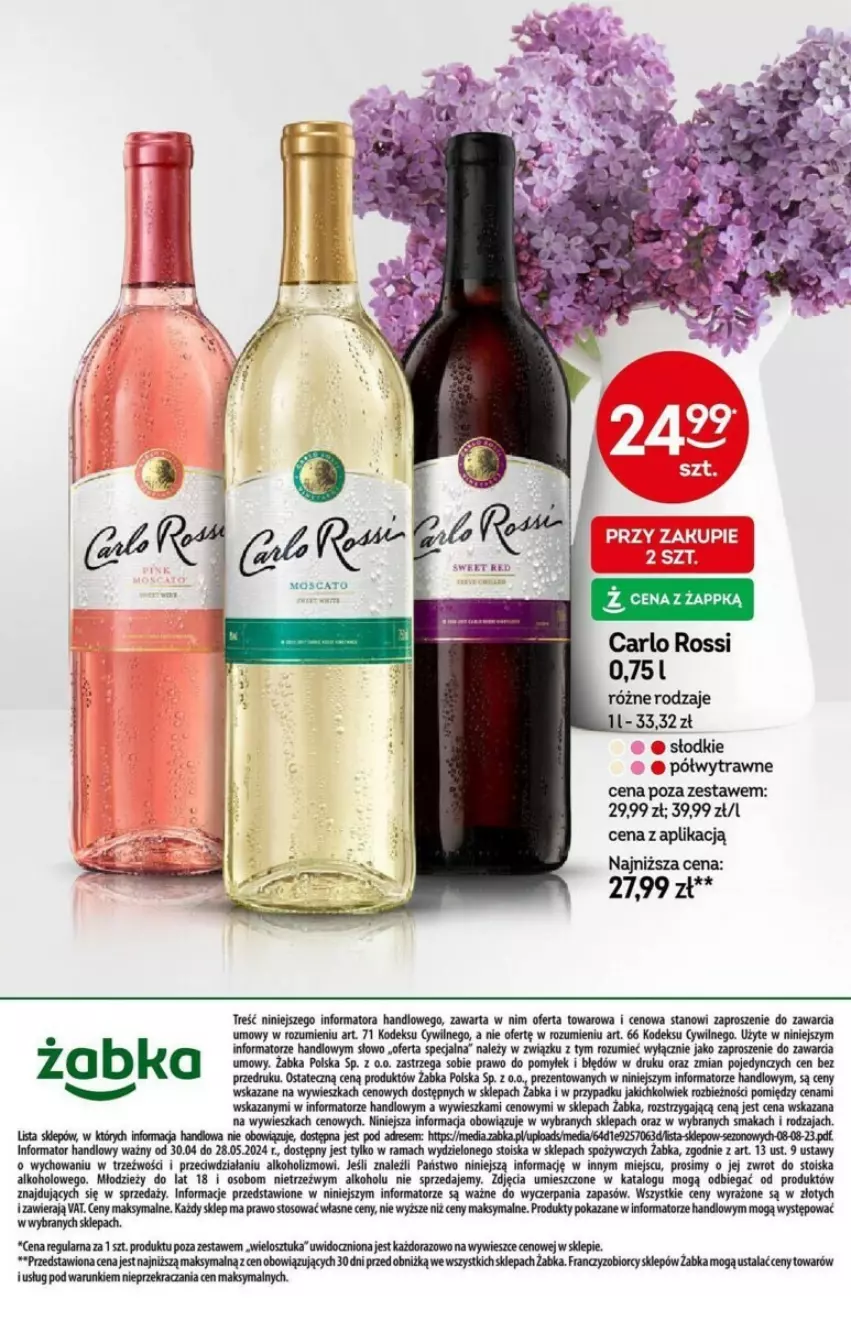 Gazetka promocyjna Żabka - ważna 30.04 do 28.05.2024 - strona 37 - produkty: Carlo Rossi, Dres