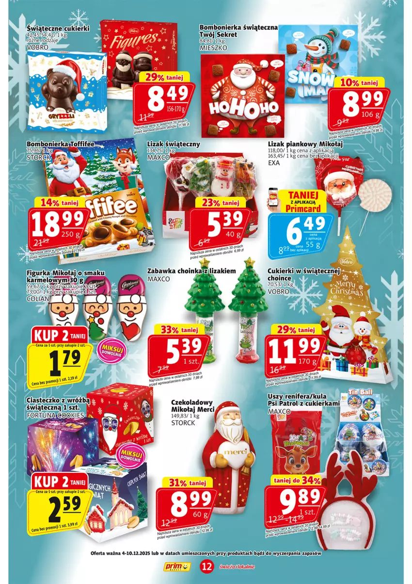 Gazetka promocyjna Prim Market - ważna 04.12 do 10.12.2025 - strona 12 - produkty: Cukier, Cukierki, Kret, Merci, Psi Patrol, Renifer