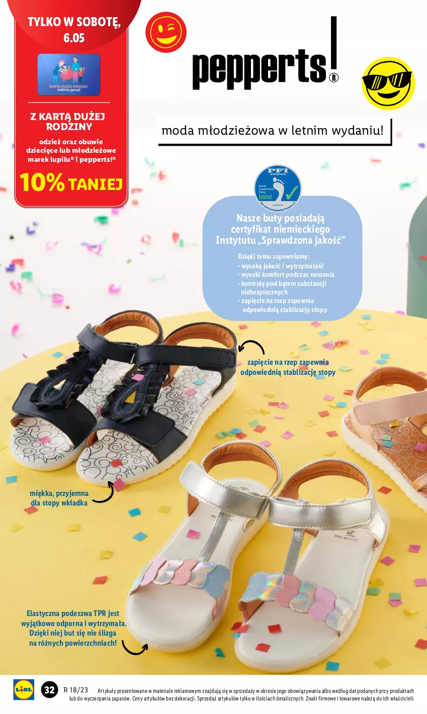 Gazetka promocyjna Lidl - GAZETKA - ważna 02.05 do 06.05.2023 - strona 44 - produkty: Buty, Dzieci, Moda, Obuwie, Piec, Por, Sok, Top