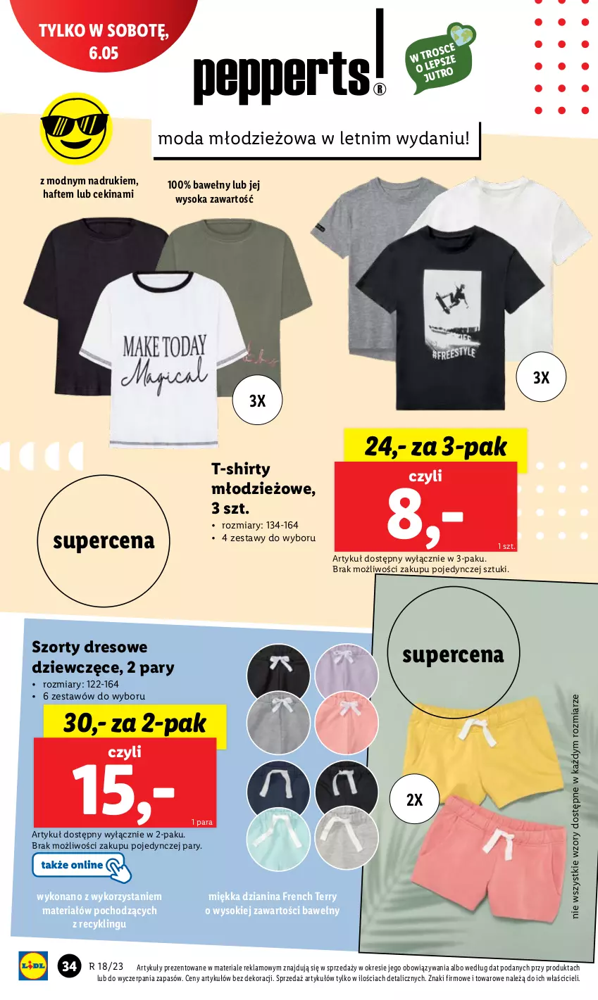 Gazetka promocyjna Lidl - GAZETKA - ważna 02.05 do 06.05.2023 - strona 46 - produkty: Dres, Moda, Sok, Szorty, T-shirt