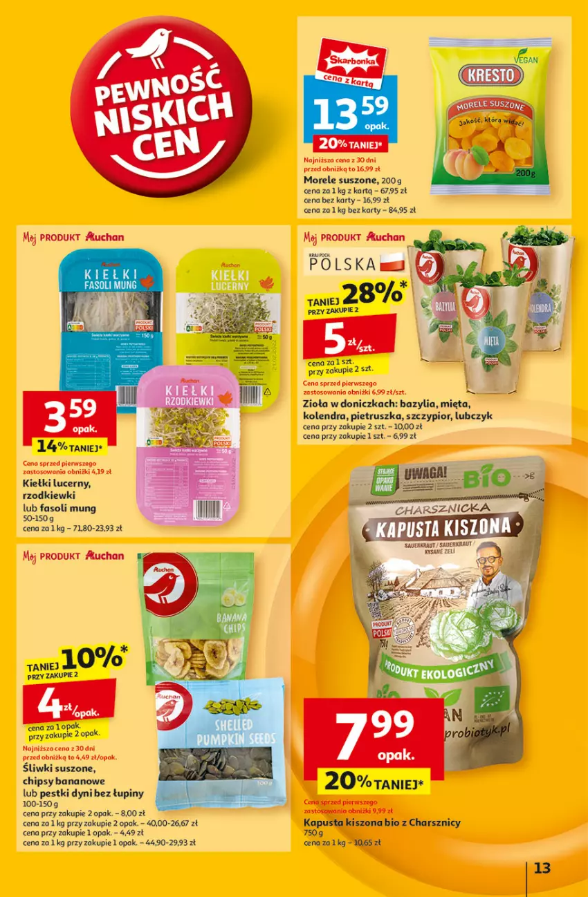 Gazetka promocyjna Auchan - Pewność Niskich Cen Hipermarket - ważna 27.02 do 05.03.2025 - strona 15 - produkty: Bazyl, Bazylia, Chipsy, Fa, Fasoli mung, Kiełki, Kolendra, Mięta, Pestki dyni, Pietruszka