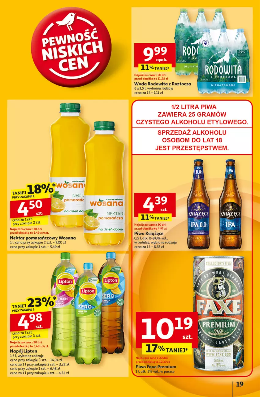 Gazetka promocyjna Auchan - Pewność Niskich Cen Hipermarket - ważna 27.02 do 05.03.2025 - strona 21 - produkty: Fa, Gra, Lipton, Napój, Nektar, Piwa, Piwo, Woda, Wosana