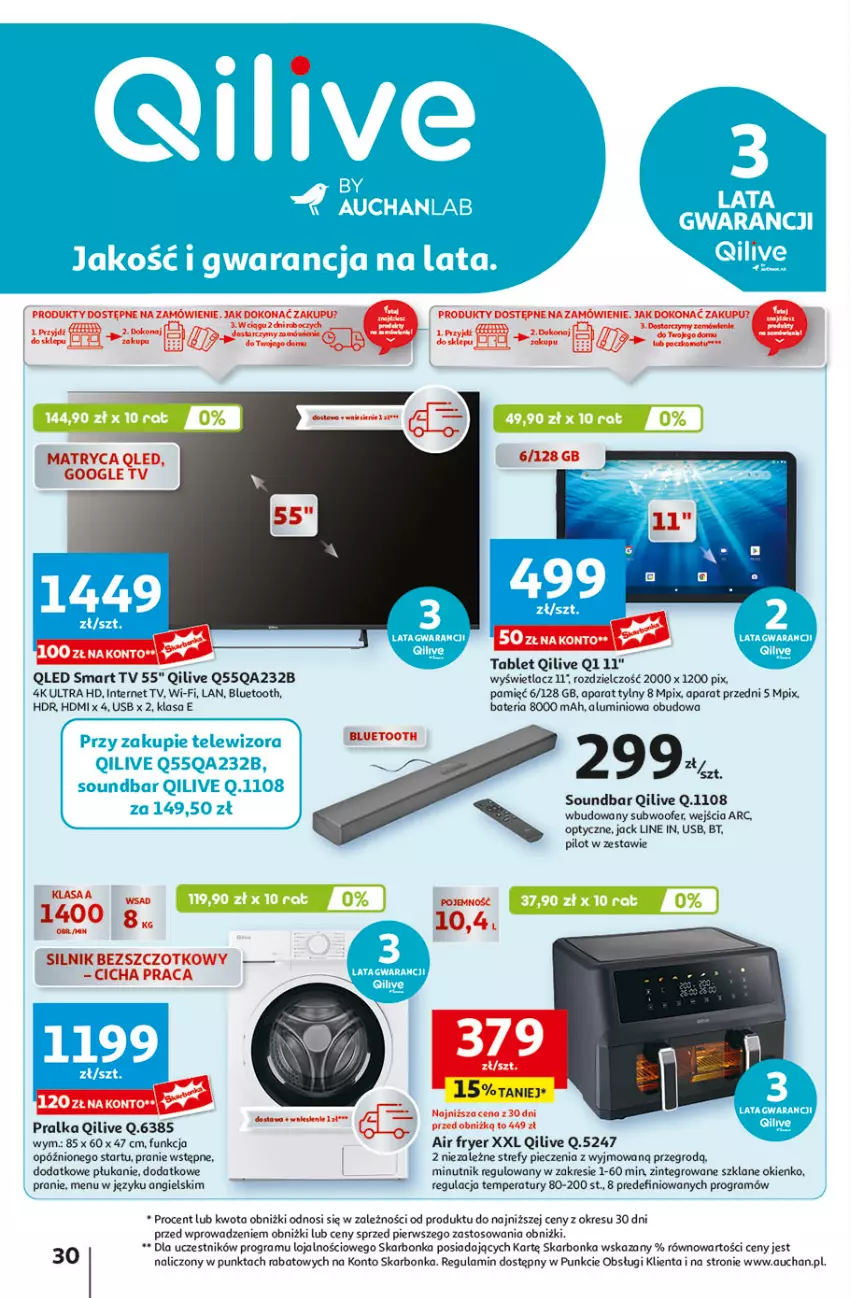 Gazetka promocyjna Auchan - Pewność Niskich Cen Hipermarket - ważna 27.02 do 05.03.2025 - strona 38 - produkty: Bateria, Gra, Piec, Pralka, Smart tv, Soundbar, Subwoofer, Tablet