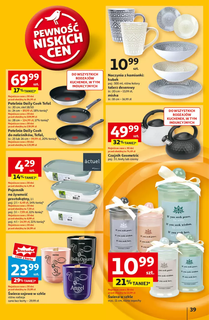 Gazetka promocyjna Auchan - Pewność Niskich Cen Hipermarket - ważna 27.02 do 05.03.2025 - strona 47 - produkty: Bell, Bella, Czajnik, Deser, Fa, Kubek, Patelnia, Pojemnik, Ser, Talerz, Talerz deserowy, Tefal