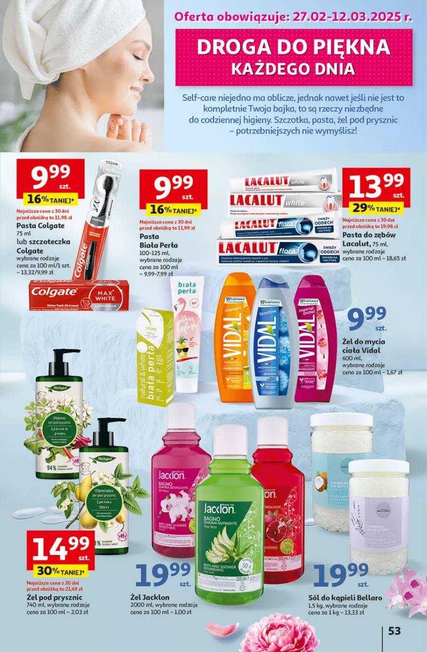 Gazetka promocyjna Auchan - Pewność Niskich Cen Hipermarket - ważna 27.02 do 05.03.2025 - strona 61 - produkty: Bell, Bella, Colgate, Lacalut, LG, Pasta do zębów, Perła, Sól, Sól do kąpieli, Szczoteczka, Szczotka