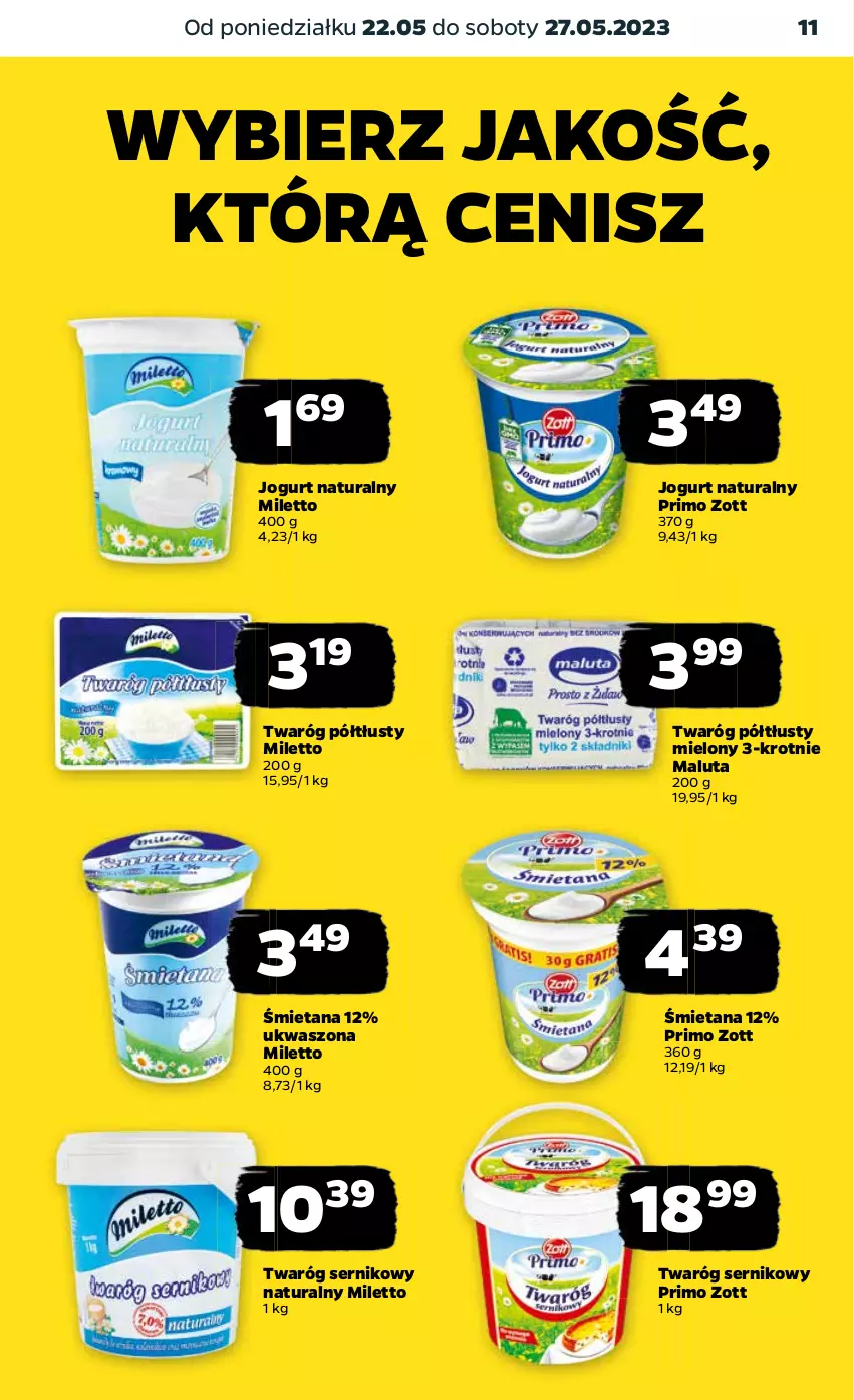 Gazetka promocyjna Netto - Artykuły spożywcze - ważna 22.05 do 27.05.2023 - strona 11 - produkty: Jogurt, Jogurt naturalny, Ser, Twaróg, Twaróg półtłusty, Zott