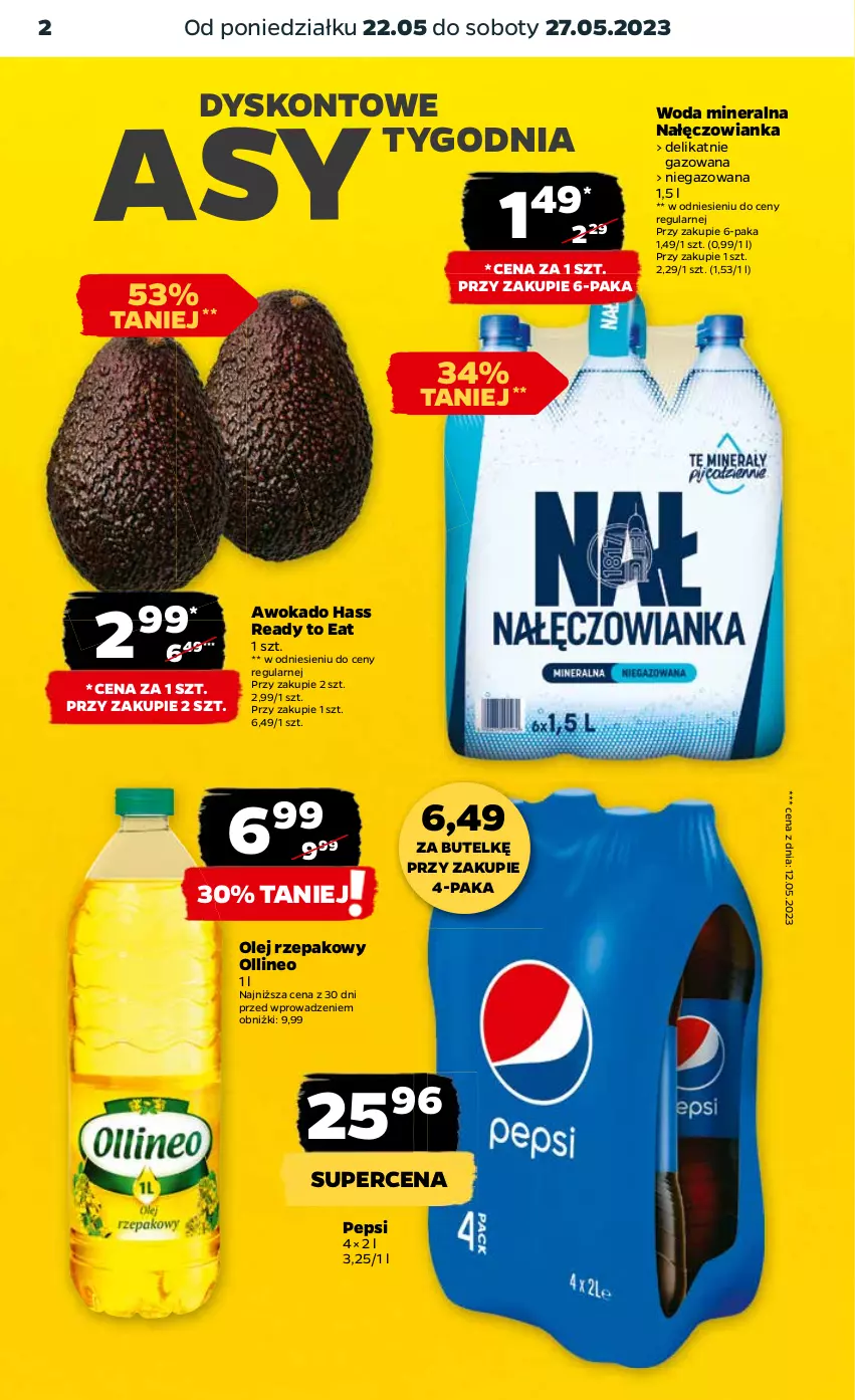 Gazetka promocyjna Netto - Artykuły spożywcze - ważna 22.05 do 27.05.2023 - strona 2 - produkty: Nałęczowianka, Olej, Olej rzepakowy, Pepsi, Woda, Woda mineralna