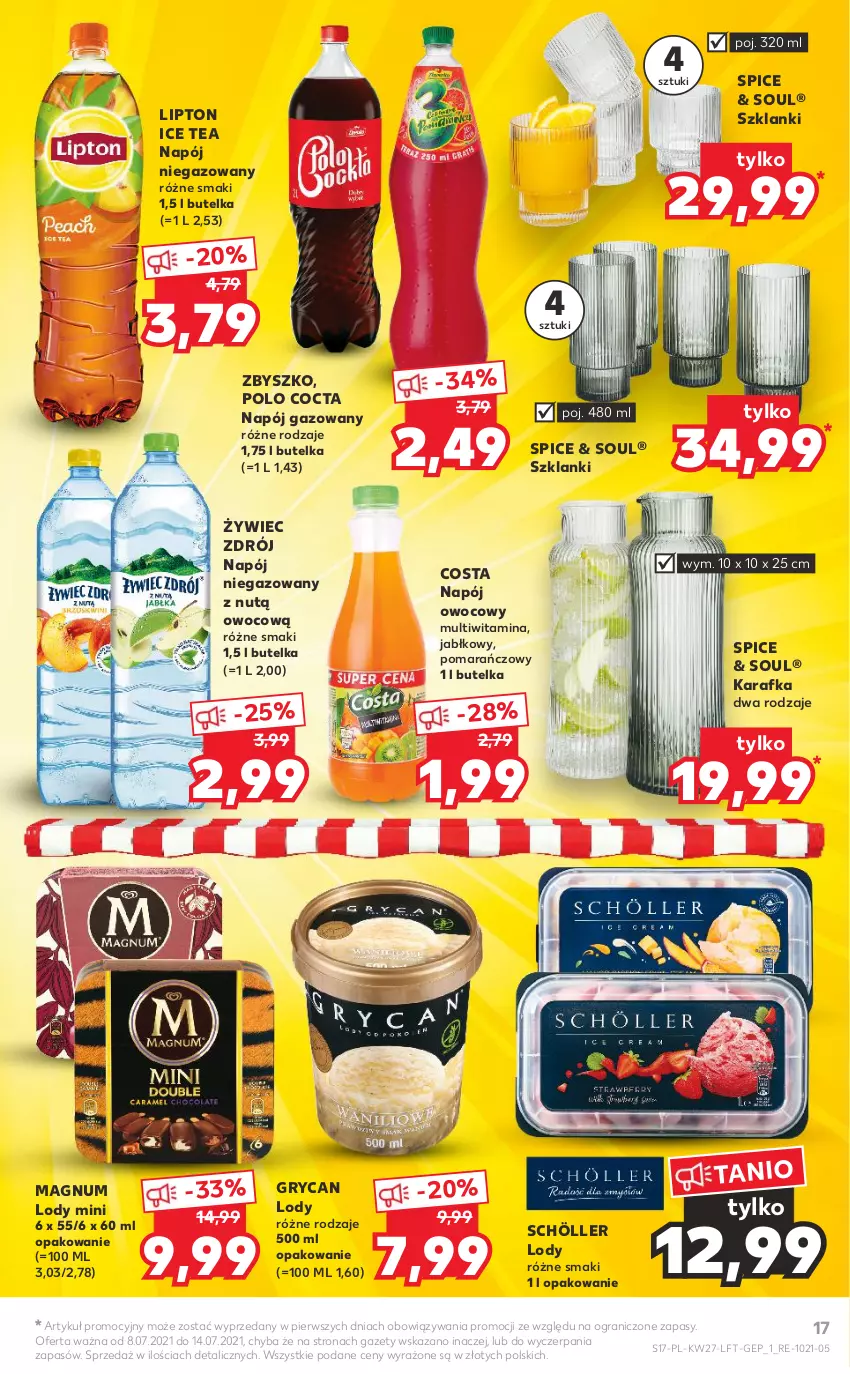 Gazetka promocyjna Kaufland - OFERTA TYGODNIA - ważna 08.07 do 14.07.2021 - strona 17 - produkty: Gra, Gry, Ice tea, Karafka, Lanki, Lipton, Lody, Napój, Napój gazowany, Napój niegazowany