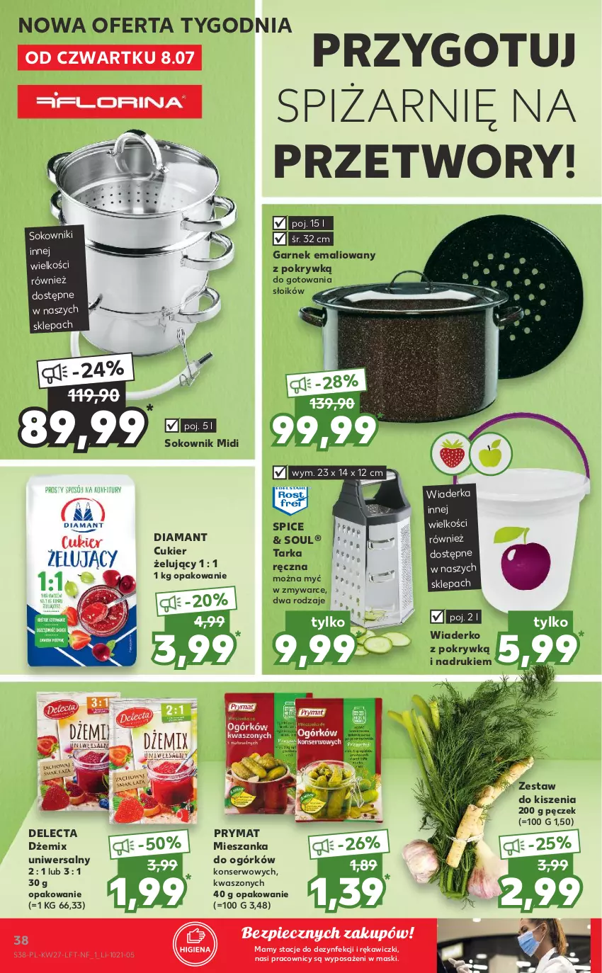 Gazetka promocyjna Kaufland - OFERTA TYGODNIA - ważna 08.07 do 14.07.2021 - strona 38 - produkty: Cukier, Delecta, Diamant, Dżem, Garnek, Piec, Prymat, Ser, Sok, Tarka