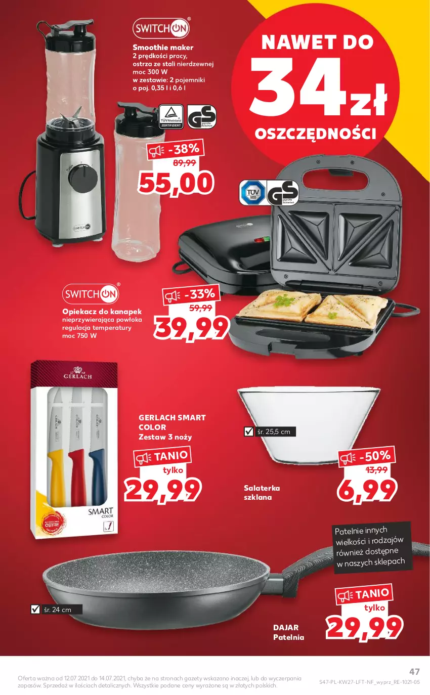 Gazetka promocyjna Kaufland - OFERTA TYGODNIA - ważna 08.07 do 14.07.2021 - strona 47 - produkty: LANA, Noż, Opiekacz do kanapek, Patelnia, Pojemnik, Salaterka, Smoothie