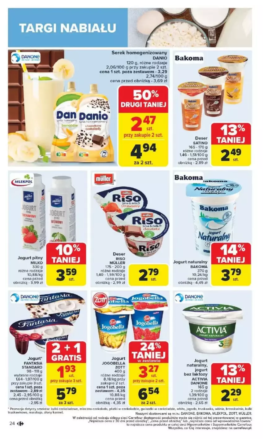 Gazetka promocyjna Carrefour - ważna 10.02 do 15.02.2025 - strona 17 - produkty: Activia, Bakoma, Bell, Bella, Danio, Deser, Fa, Fanta, Jogobella, Jogurt, Jogurt naturalny, Jogurt pitny, Por, Ser, Serek, Serek homogenizowany, Szal, Zott