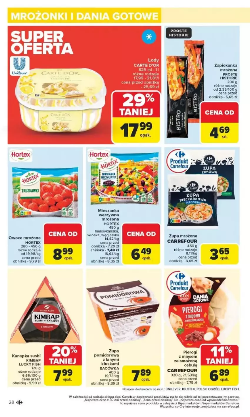 Gazetka promocyjna Carrefour - ważna 10.02 do 15.02.2025 - strona 21 - produkty: Fa, Hortex, Owoce, Pierogi, Sushi, Zapiekanka, Zupa