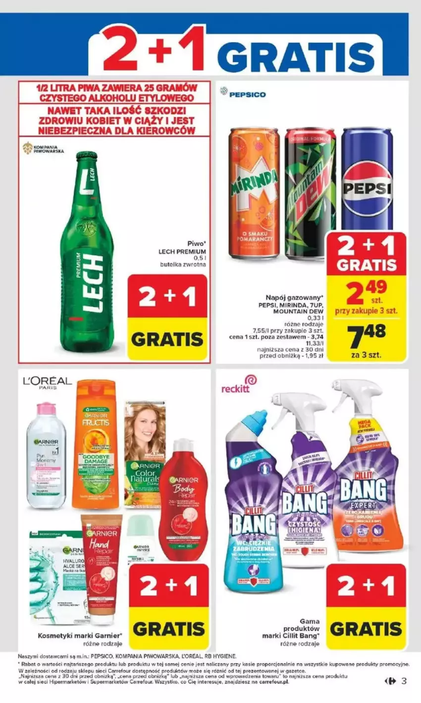 Gazetka promocyjna Carrefour - ważna 10.02 do 15.02.2025 - strona 23 - produkty: Garnier, Gra, Jaja, Lech Premium, Mirinda, Napój, Napój gazowany, Pepsi, Piwo, Por