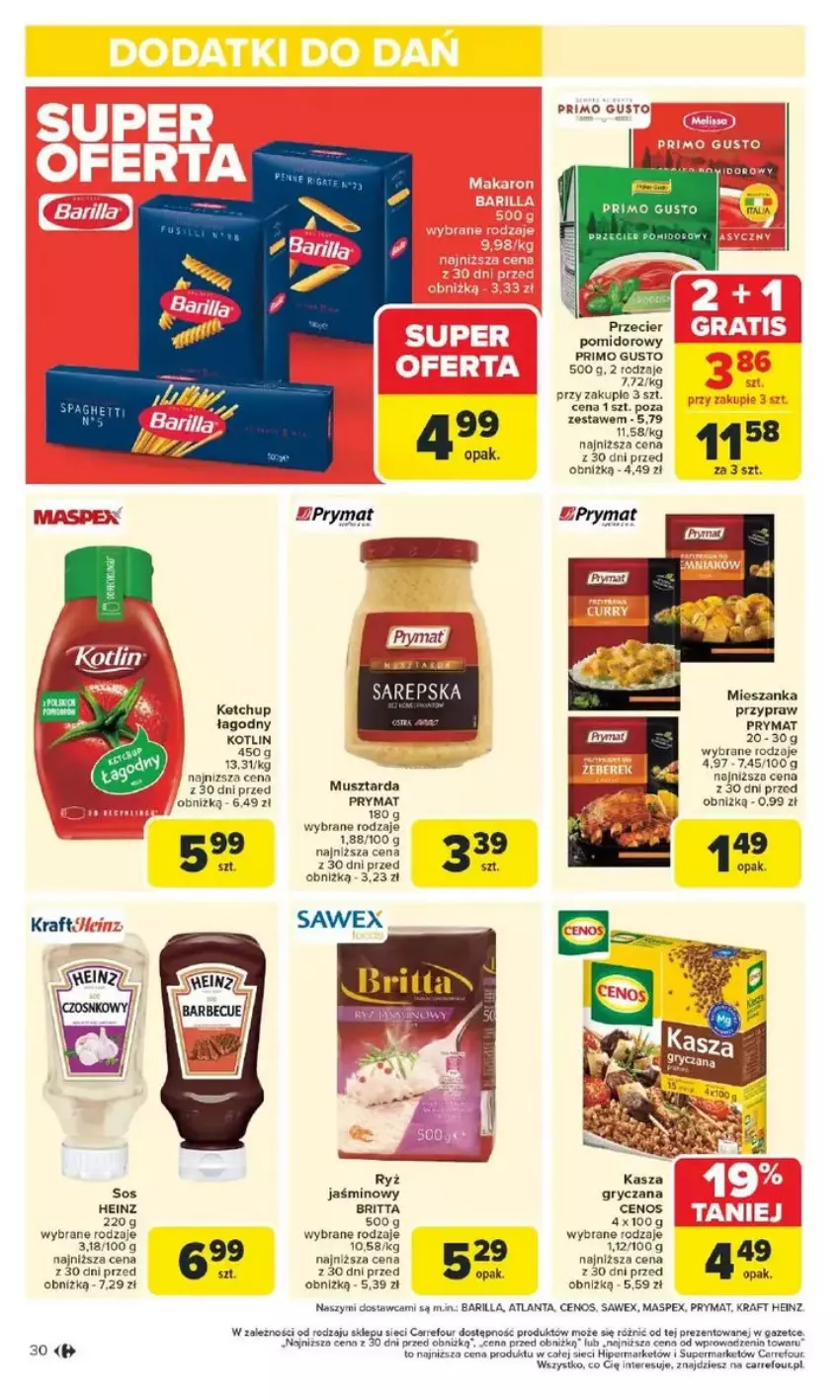 Gazetka promocyjna Carrefour - ważna 10.02 do 15.02.2025 - strona 24 - produkty: Barilla, Brit, Cenos, Gry, Heinz, Kasza, Ketchup, Kotlin, Mus, Musztarda, Prymat, Ryż, Sos