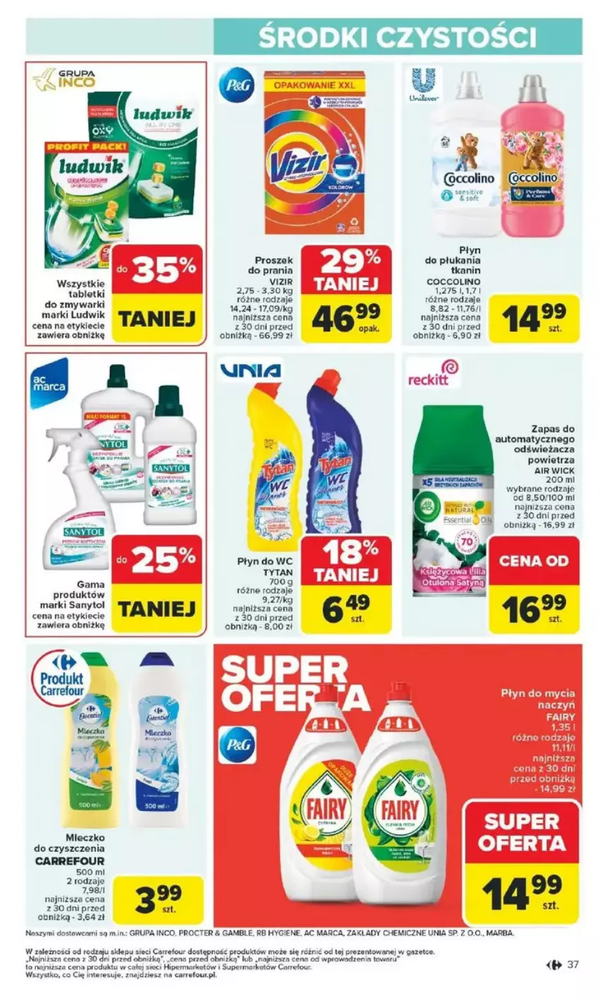 Gazetka promocyjna Carrefour - ważna 10.02 do 15.02.2025 - strona 31 - produkty: Air Wick, Fa, LG, Ludwik, Mleczko, Płyn do wc, PSB, Tytan, Vizir, Zmywarki