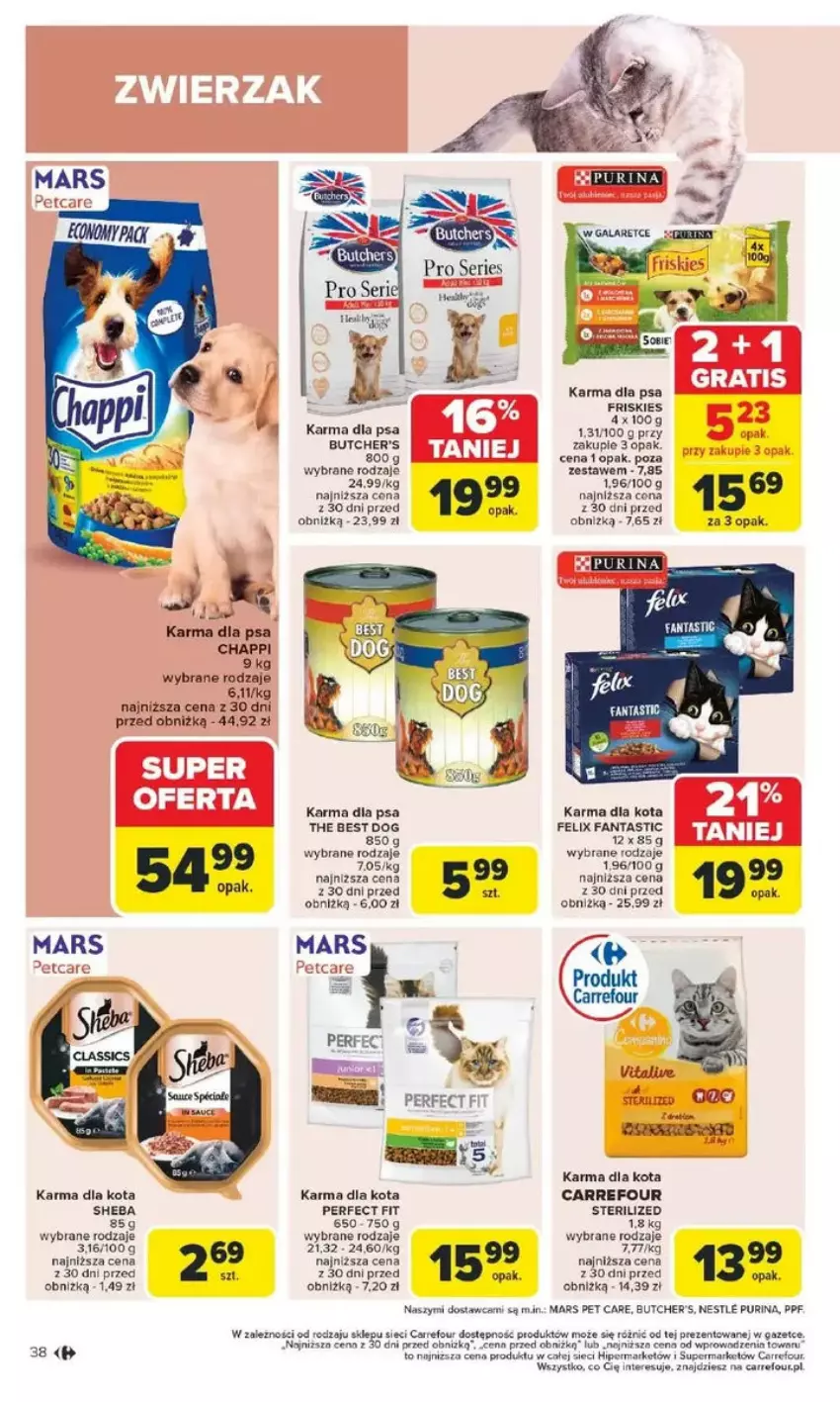 Gazetka promocyjna Carrefour - ważna 10.02 do 15.02.2025 - strona 32 - produkty: Butcher's, Chappi, Fa, Fanta, Felix, Gala, Mars, Por, Pur, Purina, Sheba