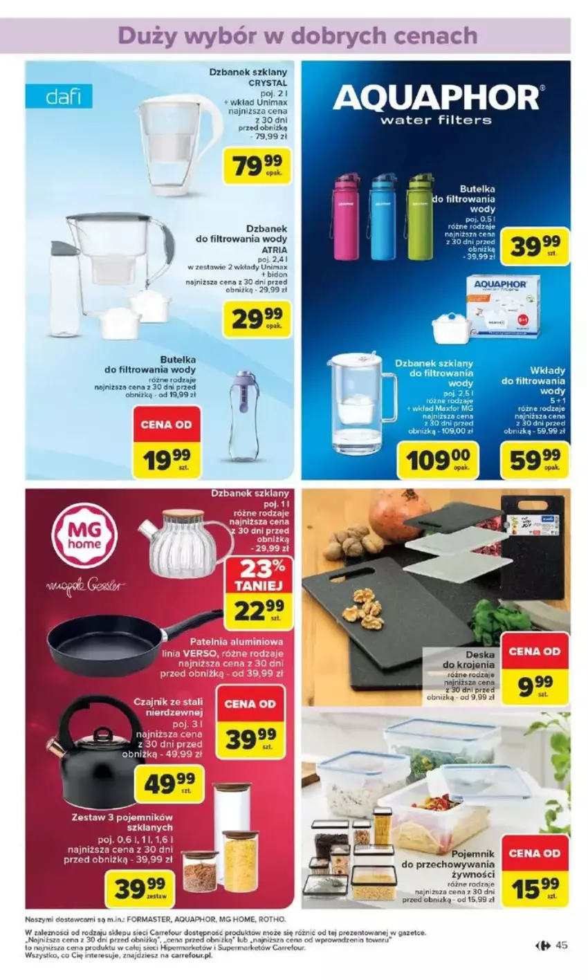 Gazetka promocyjna Carrefour - ważna 10.02 do 15.02.2025 - strona 40 - produkty: Aquaphor, Deska do krojenia, Dzbanek, Fa, Gry, Pojemnik, Pojemnik do przechowywania