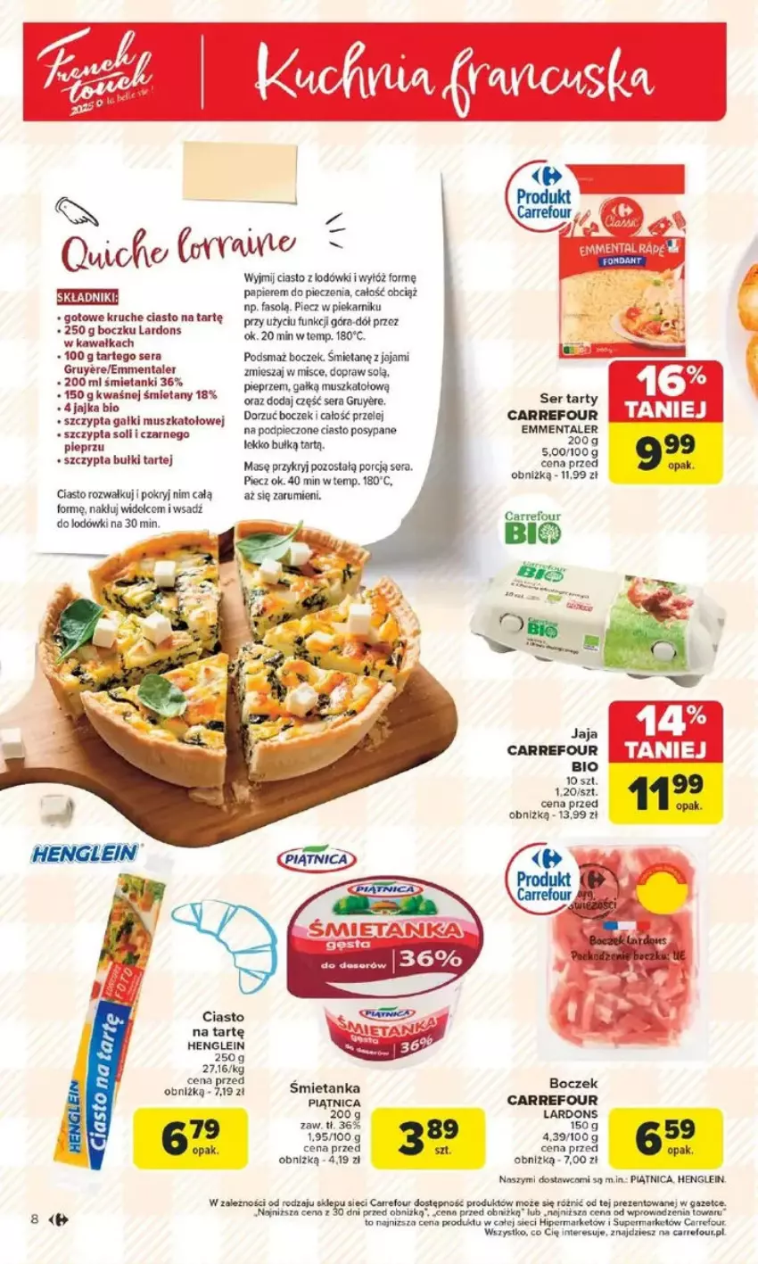 Gazetka promocyjna Carrefour - ważna 10.02 do 15.02.2025 - strona 58 - produkty: Boczek, Emmental, Fa, Jaja, Kawa, Mus, Papier, Piątnica, Piec, Piekarnik, Pieprz, Por, Rum, Ser