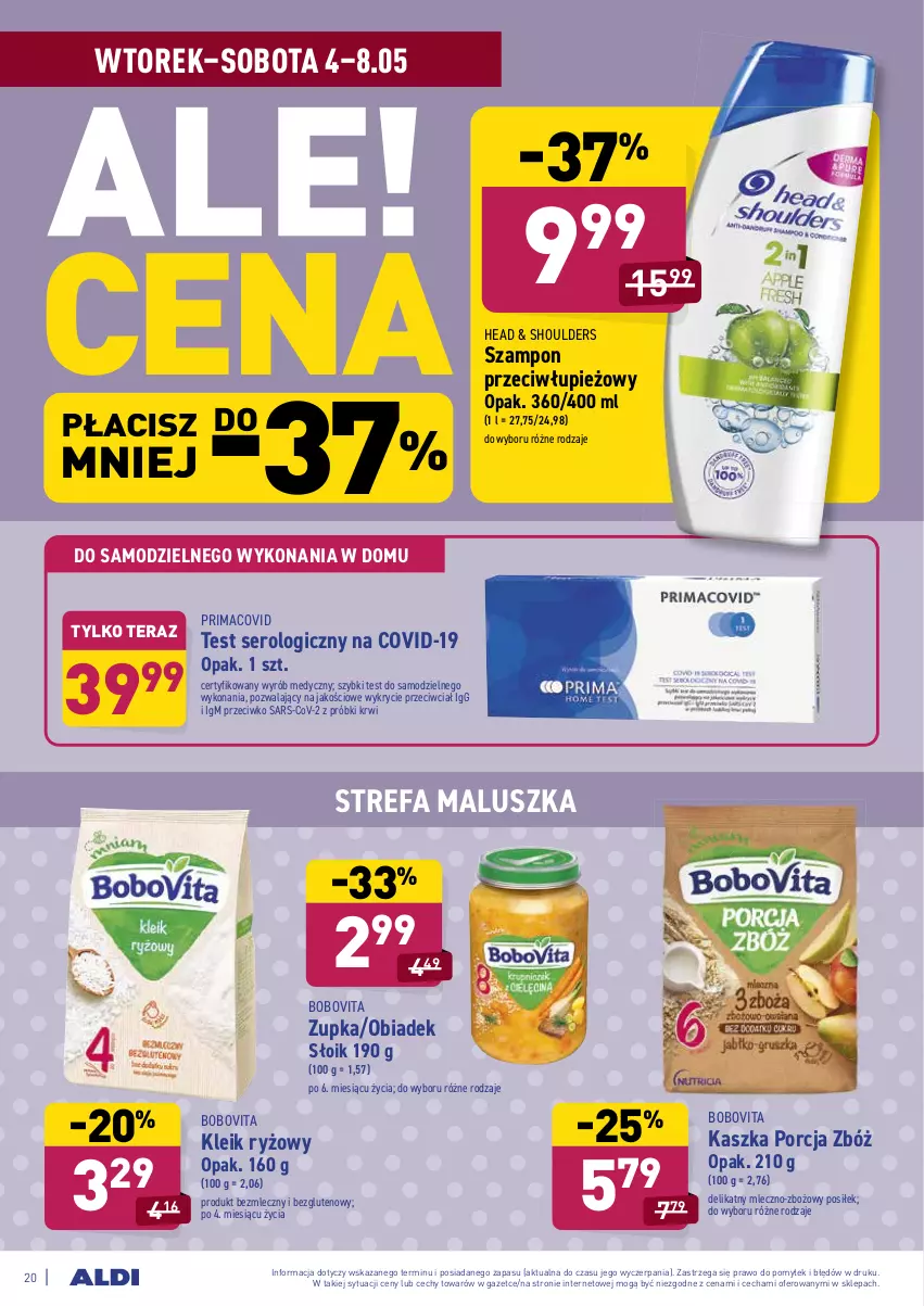 Gazetka promocyjna Aldi - ważna 04.05 do 08.05.2021 - strona 20 - produkty: BoboVita, Fa, Por, Prima, Ryż, Ser, Szampon, Tera