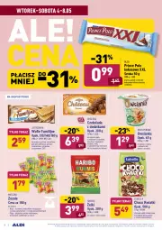 Gazetka promocyjna Aldi - Gazetka - ważna od 08.05 do 08.05.2021 - strona 8 - produkty: Lubella, Mus, Prince Polo, Jutrzenka, Bell, Wafelek, Daktyle, Tera, Tusz, Wafle, Owsianka, Czekolada, Galaretki, Danio, Bella, Gala, Haribo, Kokos, Fa