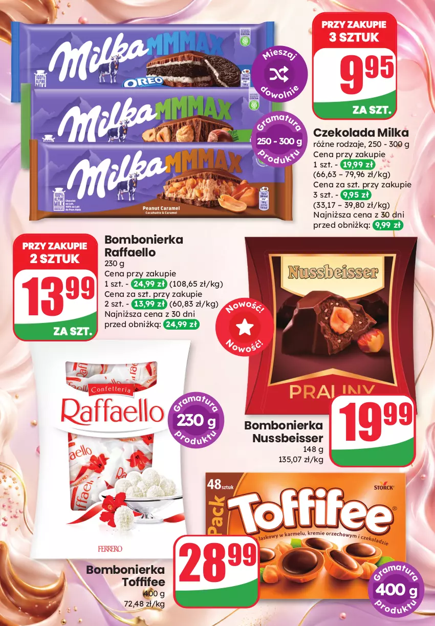 Gazetka promocyjna Dino - Katalog - Dzień Mamy 2026 - ważna 22.05 do 26.05.2026 - strona 2 - produkty: Czekolada, Fa, Milka, Raffaello, Ser, Toffifee