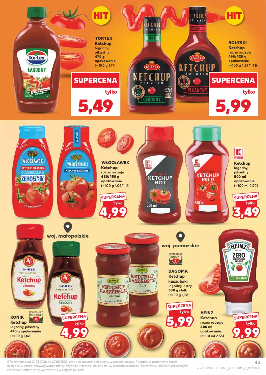 Gazetka promocyjna Kaufland - Gazetka tygodnia - ważna 21.05 do 27.05.2026 - strona 43 - produkty: Heinz, Ketchup