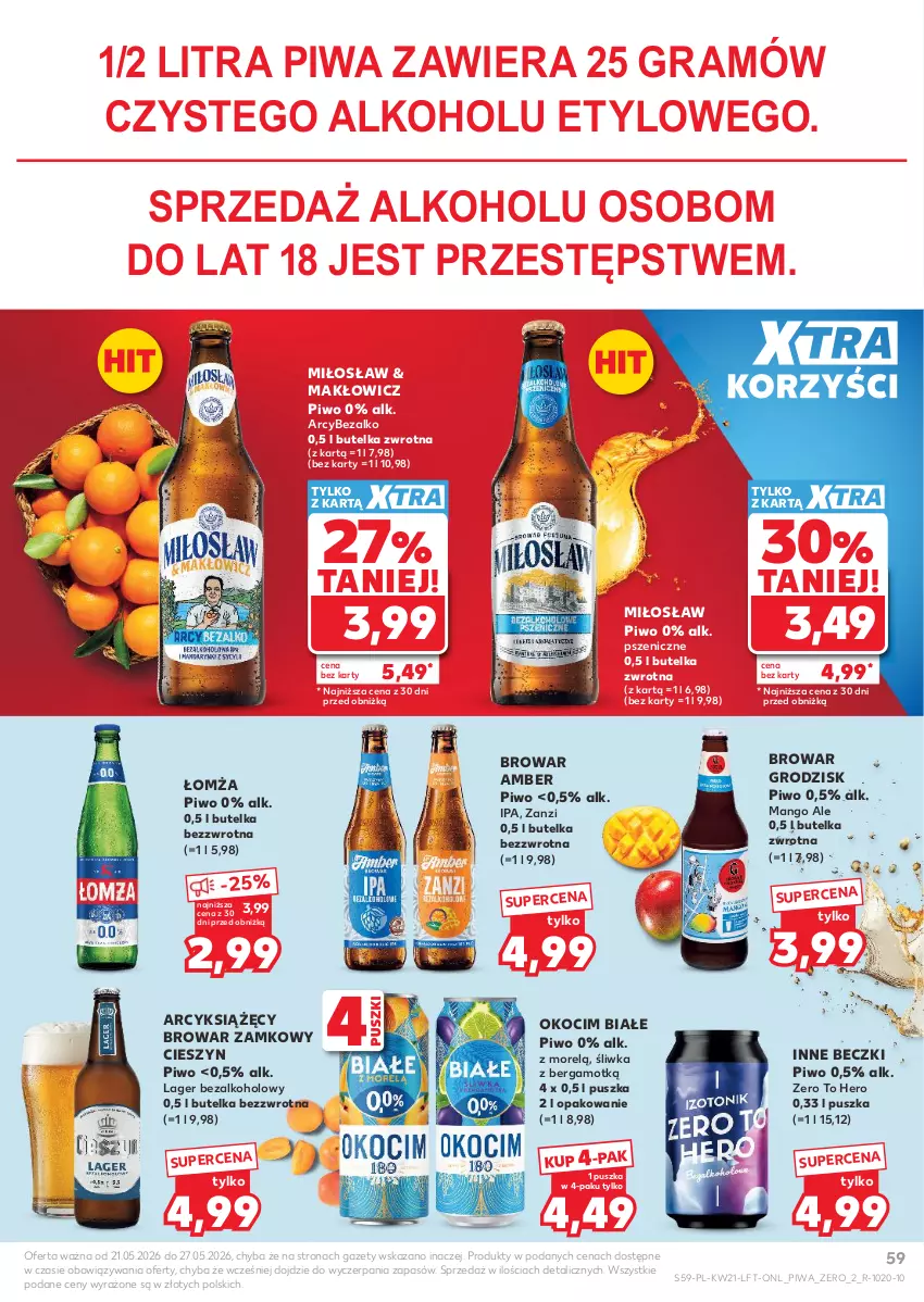 Gazetka promocyjna Kaufland - Gazetka tygodnia - ważna 21.05 do 27.05.2026 - strona 59 - produkty: Gra, Koc, Mango, Okocim, Piwa, Piwo