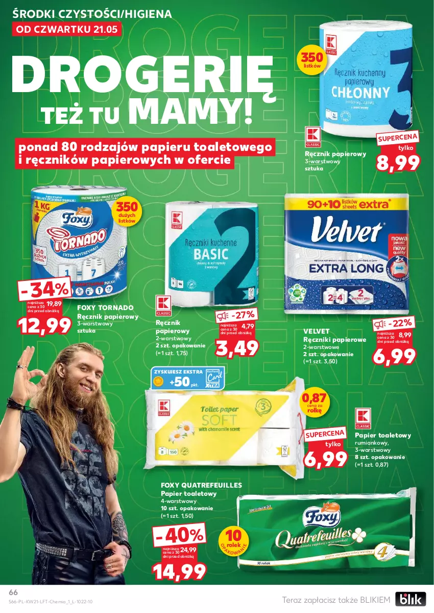 Gazetka promocyjna Kaufland - Gazetka tygodnia - ważna 21.05 do 27.05.2026 - strona 66 - produkty: Foxy, Papier, Papier toaletowy, Ręcznik, Ręczniki papierowe, Rum, Tera, Velvet