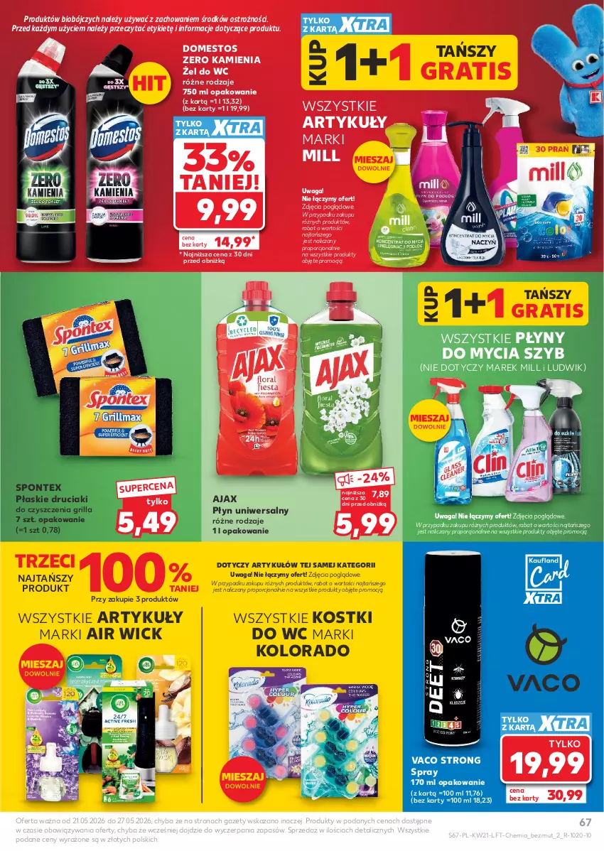Gazetka promocyjna Kaufland - Gazetka tygodnia - ważna 21.05 do 27.05.2026 - strona 67 - produkty: Air Wick, Ajax, Domestos, Gra, Grill, Kolorado, Ludwik, Por, Waga