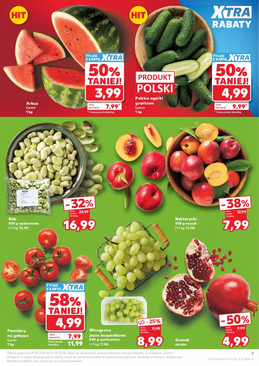 Gazetka promocyjna Kaufland - Gazetka tygodnia - ważna 21.05 do 27.05.2026 - strona 7 - produkty: Arbuz, Gra, Granat, Grunt, Kosz, Nektar, Pomidory, Wino, Winogrona