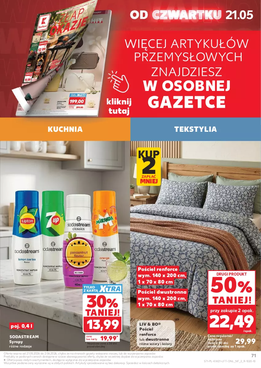 Gazetka promocyjna Kaufland - Gazetka tygodnia - ważna 21.05 do 27.05.2026 - strona 71 - produkty: Kuchnia, Pościel, Pościel dwustronna, Syrop, Syropy