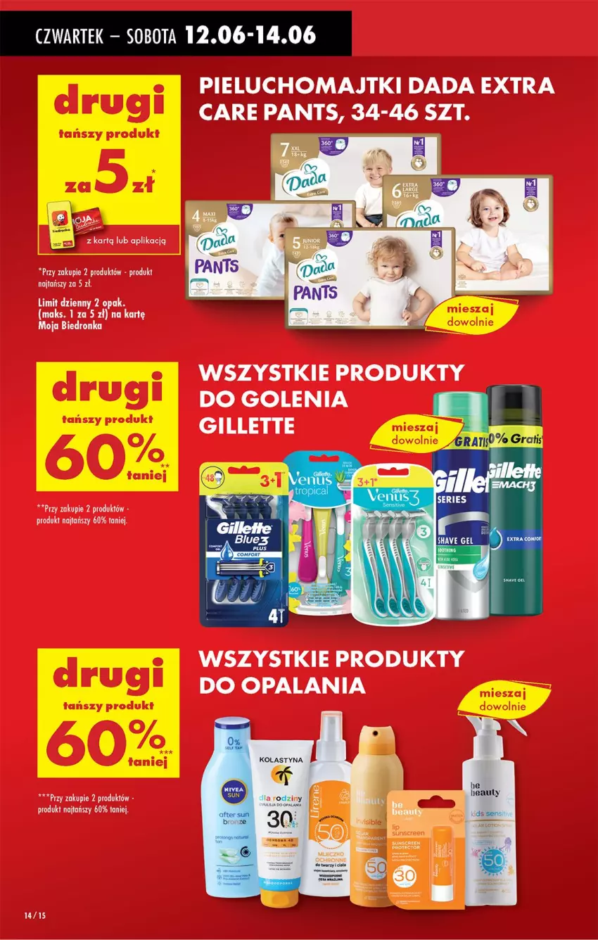 Gazetka promocyjna Biedronka - Od Czwartku - ważna 12.06 do 18.06.2025 - strona 16 - produkty: Dada, Gillette, Majtki, Pieluchomajtki