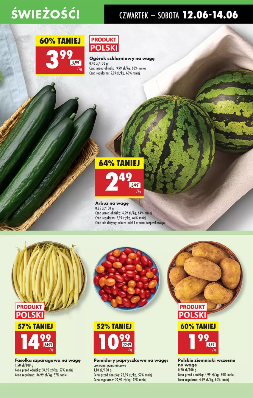 Gazetka promocyjna Biedronka - Od Czwartku - ważna 12.06 do 18.06.2025 - strona 23 - produkty: Arbuz, Fa, Ogórek, Pomidory, Ziemniaki
