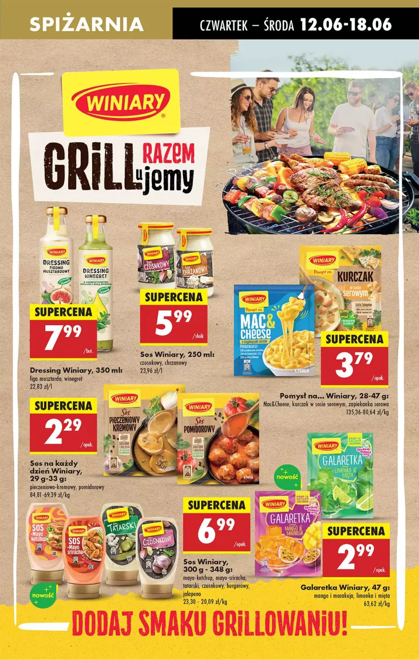 Gazetka promocyjna Biedronka - Od Czwartku - ważna 12.06 do 18.06.2025 - strona 45 - produkty: Burger, Chrzan, Dres, Gala, Galaretka, Grill, Ketchup, Kurczak, Limonka, Mango, Mięta, Mus, Musztarda, Piec, Ser, Sos, Winiary, Zapiekanka
