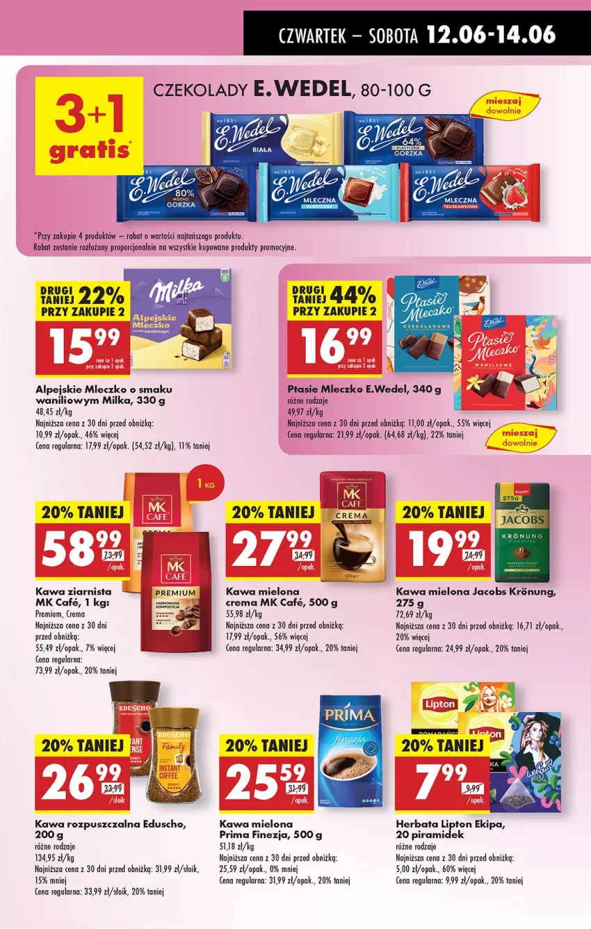 Gazetka promocyjna Biedronka - Od Czwartku - ważna 12.06 do 18.06.2025 - strona 53 - produkty: E. Wedel, Herbata, Jacobs, Kawa, Kawa mielona, Kawa rozpuszczalna, Kawa ziarnista, Milka, Mleczko, Por, Prima, Ptasie mleczko