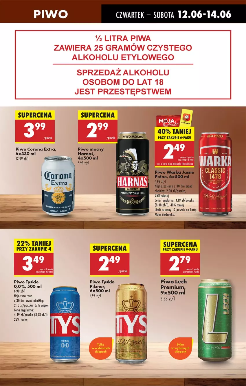 Gazetka promocyjna Biedronka - Od Czwartku - ważna 12.06 do 18.06.2025 - strona 57 - produkty: Corona Extra, Fa, Harnaś, Lech Premium, Piwo, Tyskie, Warka