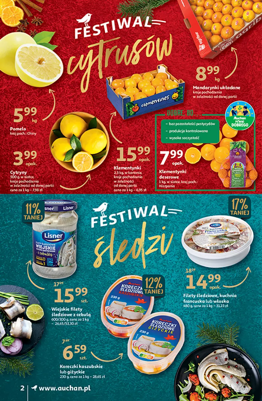 Gazetka promocyjna Auchan - Gazetka Magia Świąt Supermarket Auchan - ważna 08.12 do 14.12.2022 - strona 2 - produkty: Koreczki kaszubskie, Kuchnia, Sok