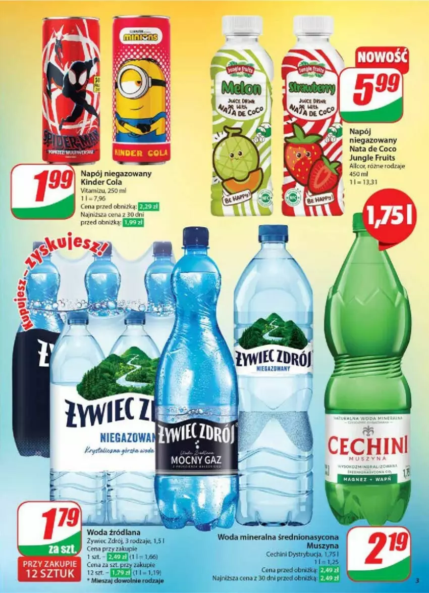 Gazetka promocyjna Dino - ważna 30.10 do 05.11.2024 - strona 23 - produkty: Kinder, LANA, Mus, Napój, Napój niegazowany, Szyna, Woda, Woda mineralna