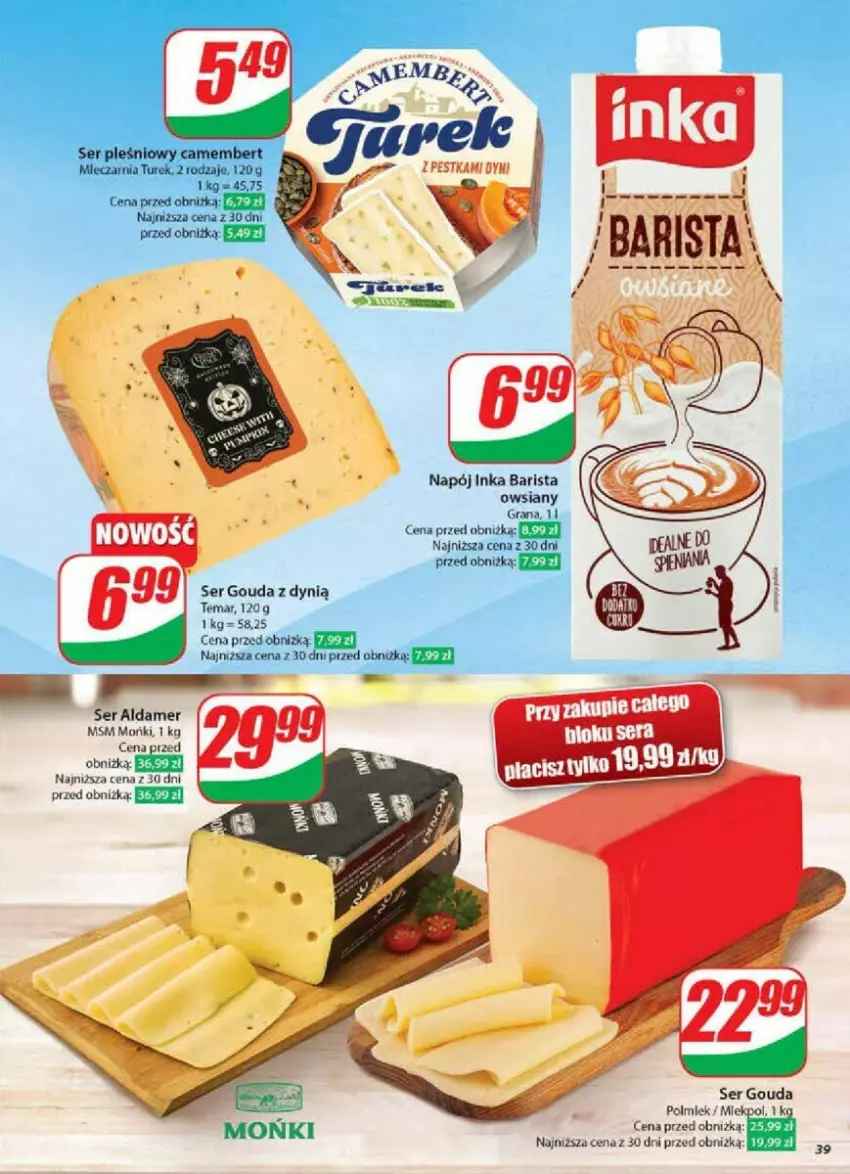 Gazetka promocyjna Dino - ważna 30.10 do 05.11.2024 - strona 33 - produkty: Camembert, Dynią, Gouda, Gra, Inka, Napój, Polmiek, Ser, Ser pleśniowy